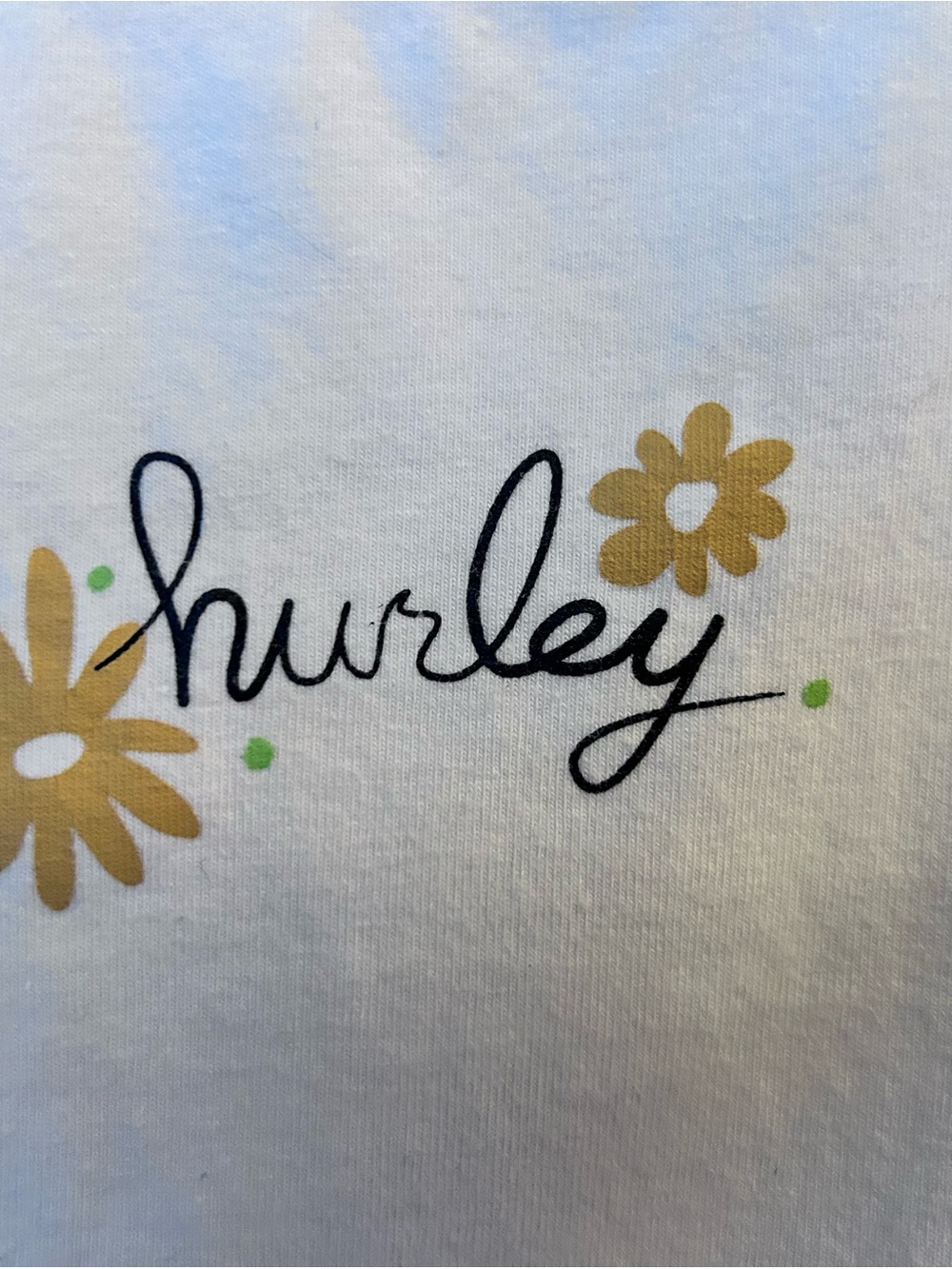 Hurley White Tee with Blue Logo